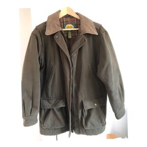 Vintage Ladies Cabela's Olive Green Flannel Lined Field Jacket Coat Large